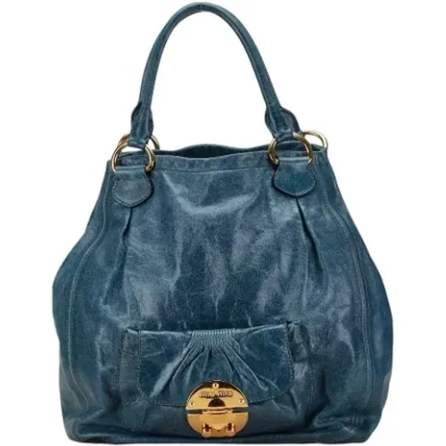 Pre-owned Tote Bags, female, , Size: ONE SIZE Pre-owned Leather handbags - Miu Miu Pre-owned - Modalova