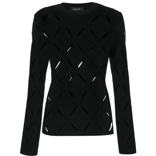 Cut-out Knitted Jumper , female, Sizes: S, XS - Versace - Modalova