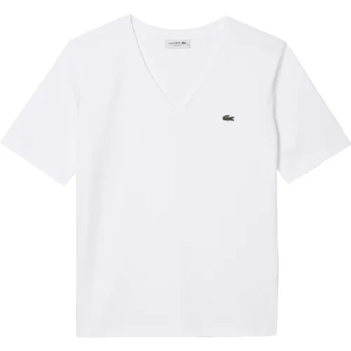Sophisticated V-Neck T-Shirt , female, Sizes: M, S, XS - Lacoste - Modalova