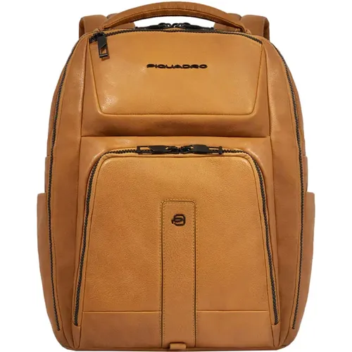 Leather Laptop Backpack , unisex, Sizes: ONE SIZE - Piquadro - Modalova