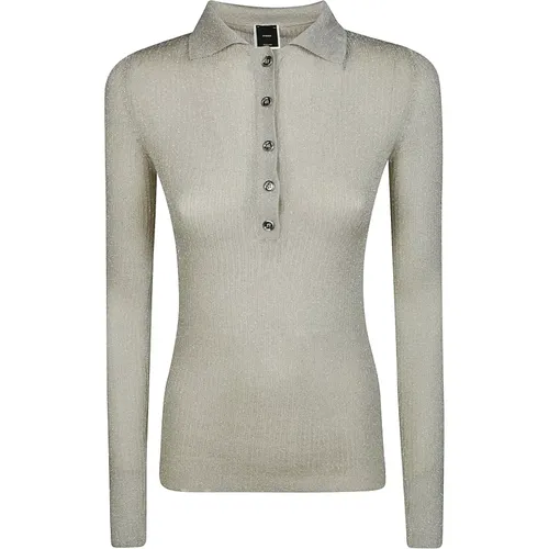 Ribbed Polo Shirt , female, Sizes: S, XS, M - pinko - Modalova