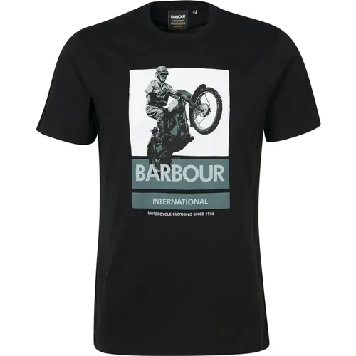 Vintage Grafik-Print T-Shirt , Herren, Größe: 2XL - Barbour - Modalova