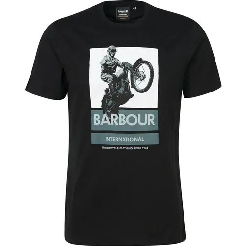 Vintage Grafik-Print T-Shirt , Herren, Größe: XL - Barbour - Modalova