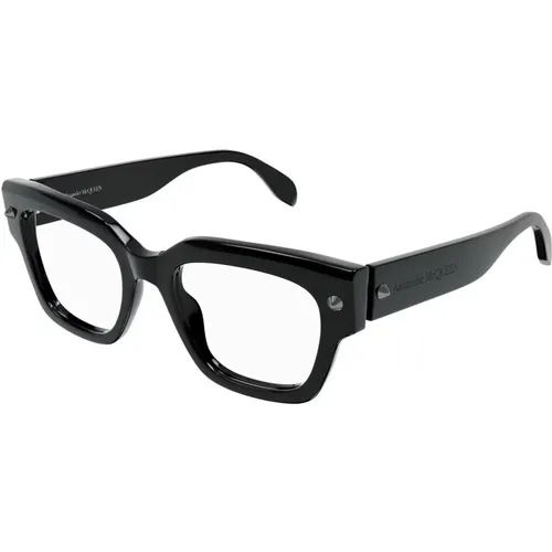 Schwarze Brillengestelle Am0411O , unisex, Größe: 51 MM - alexander mcqueen - Modalova