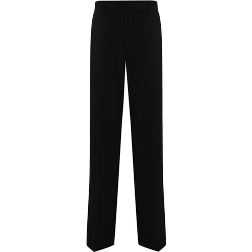 Schwarze Wollhose mit weitem Bein , Damen, Größe: XS - Max Mara Weekend - Modalova