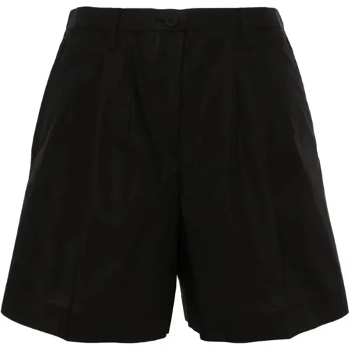 Schwarze Bermuda Popeline Shorts , Damen, Größe: S - Forte Forte - Modalova