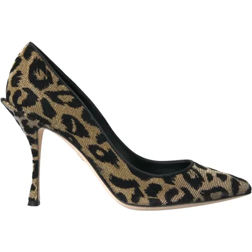 Leopard Lurex Absätze Pumps Schuhe - Dolce & Gabbana - Modalova