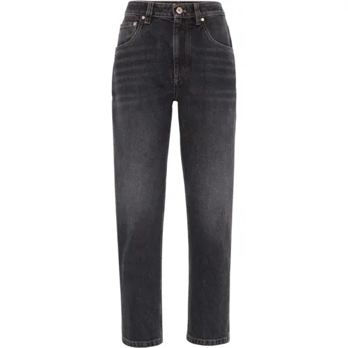 Anthrazit Denim Straight Leg Jeans - BRUNELLO CUCINELLI - Modalova