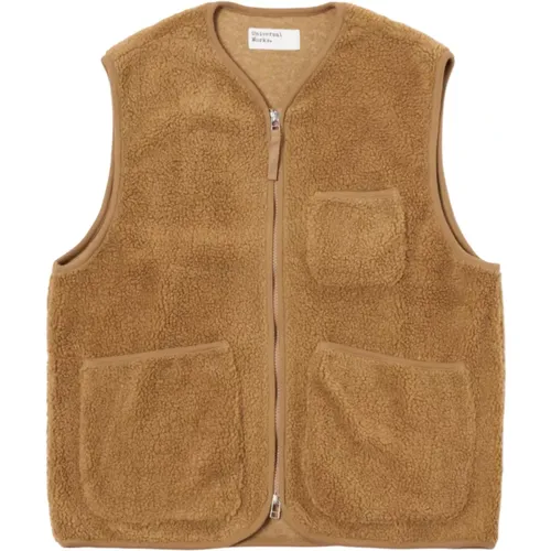 Vests, male, , Size: L Stone Mountain Fleece Gilet with Shawl Collar - Universal Works - Modalova