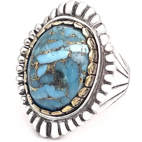 Rings, unisex, , Size: 58 MM Turquoise Mohave Blue Silver Ring - Jalan Jalan - Modalova