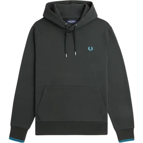 Hoodies, male, , Size: S Tipped Hooded Sweatshirt Top - Fred Perry - Modalova