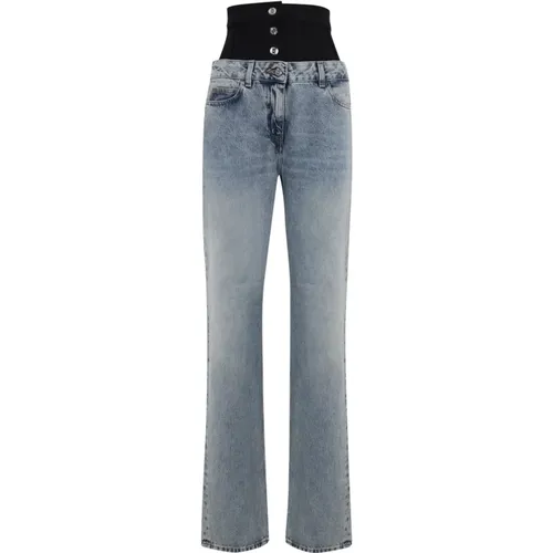 Bio-Baumwoll-Korsettjeans Straight Fit , Damen, Größe: W28 - Elisabetta Franchi - Modalova