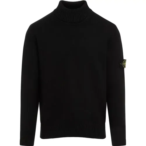 Schwarzer Pullover Aw24 Herrenmode , Herren, Größe: L - Stone Island - Modalova