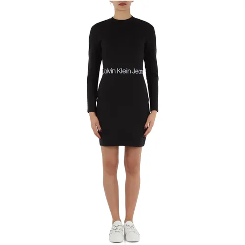 Short Viscose Blend Dress , female, Sizes: M - Calvin Klein Jeans - Modalova