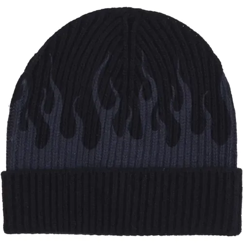 Beanies, male, , Size: ONE SIZE Flames Beanie Hat /Grey - Vision OF Super - Modalova