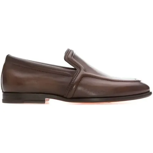 Classic Leather Loafers , male, Sizes: 6 UK - Santoni - Modalova