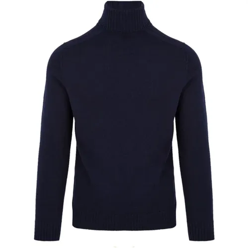 Turtlenecks, male, , Size: M Navy Turtleneck for Men - Drumohr - Modalova