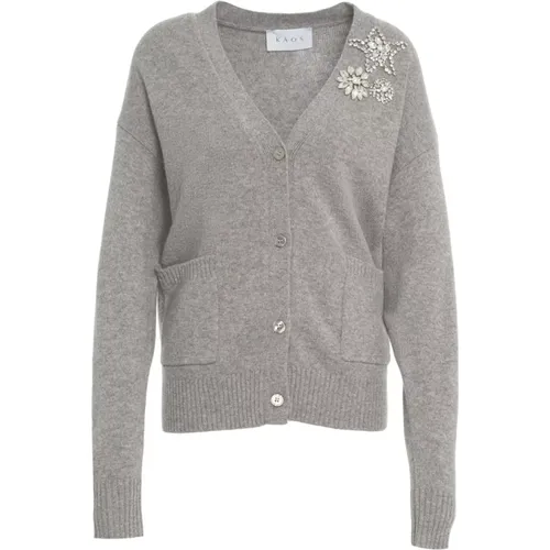 Cardigans, female, , Size: S Cardigan with applications - Kaos - Modalova