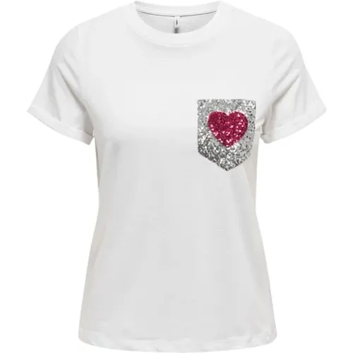 Casual Life Pocket T-Shirt , Damen, Größe: M - Only - Modalova