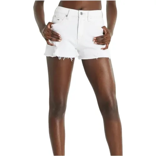 Short Blanco Hot Pant Tommy Jeans , female, Sizes: W25, W27, W26 - Tommy Hilfiger - Modalova
