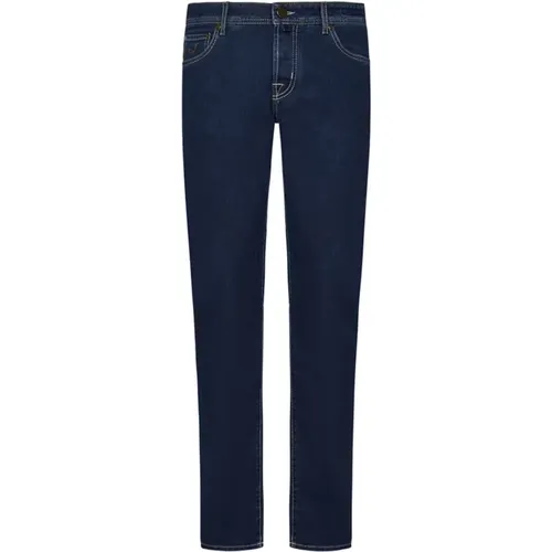 Blaue Jeans mit Silberschrift , Herren, Größe: W33 - Jacob Cohën - Modalova