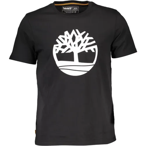 Kurzarm Bio-Baumwoll-T-Shirt Schwarz , Herren, Größe: L - Timberland - Modalova