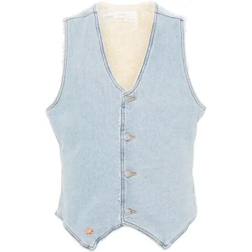 Vests, male, , Size: M Denim V-Neck Sleeveless Waistcoat - ERL - Modalova