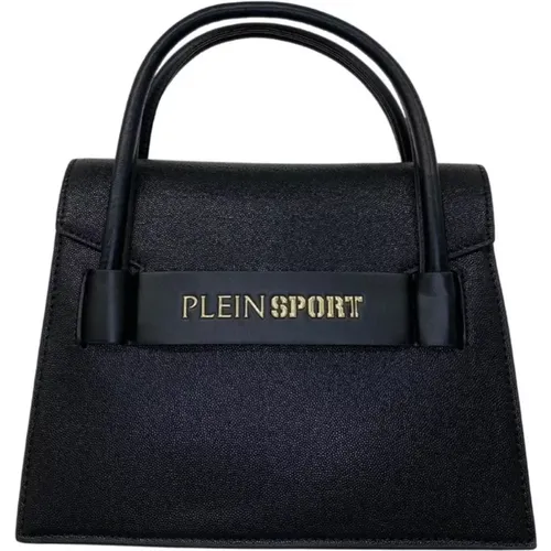 Handtasche mit Frontlogo, Schwarz , Damen, Größe: ONE Size - Plein Sport - Modalova