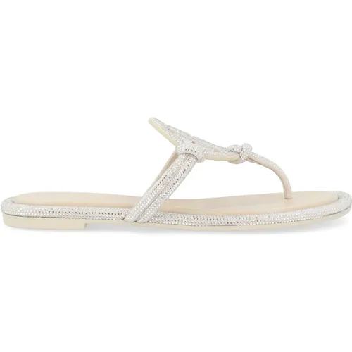 Weiche Graue Strass Sandale , Damen, Größe: 36 EU - TORY BURCH - Modalova