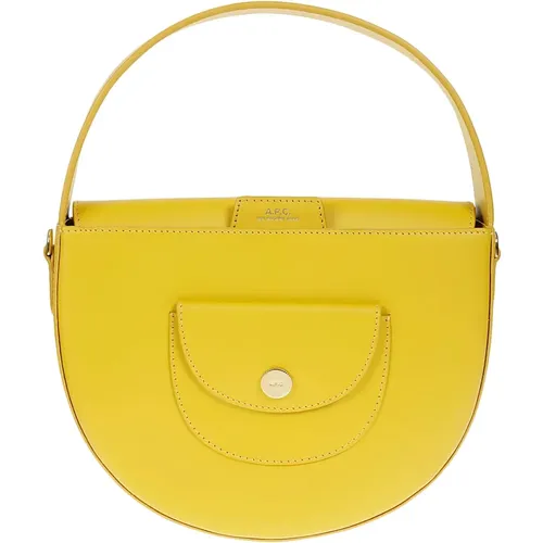 Stylish Leather Handbag in and Orange , female, Sizes: ONE SIZE - A.p.c. - Modalova