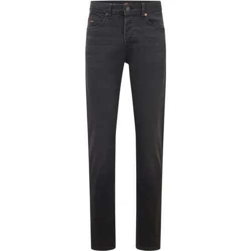 Lässige Tapered-Fit Jeans mit authentischem Used-Look , Herren, Größe: W32 L34 - Hugo Boss - Modalova