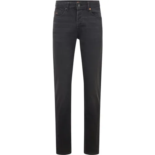 Lässige Tapered-Fit Jeans mit authentischem Used-Look , Herren, Größe: W34 L34 - Hugo Boss - Modalova