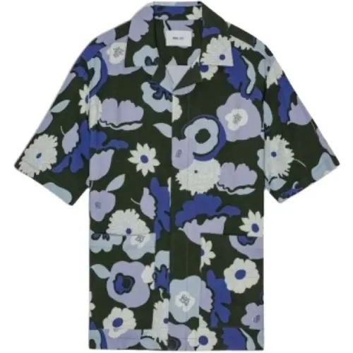 Floral Print Viscose Polo Shirt , male, Sizes: L, S, 2XL, M, XL - Nn07 - Modalova