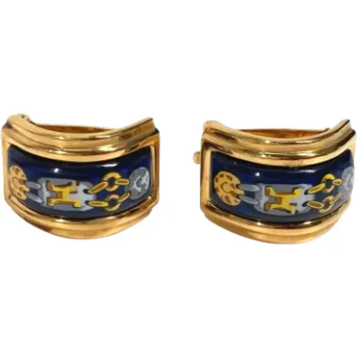 Pre-owned Jewellery, female, , Size: ONE SIZE Pre-owned Gold earrings - Hermès Vintage - Modalova