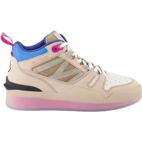 Reflective Nubuck Leather Sneakers , female, Sizes: 5 UK, 3 UK, 6 UK, 4 UK - Moncler - Modalova