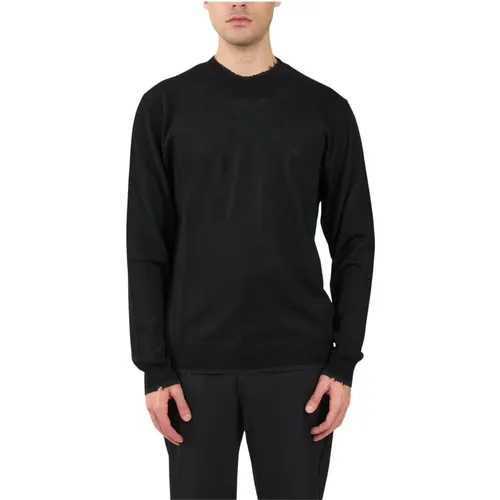 Virgin Wool Sweater with Ribbed Details , male, Sizes: L, 2XL - Mauro Grifoni - Modalova