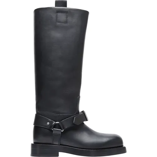 Italian Leather Tall Boots , female, Sizes: 7 UK, 4 1/2 UK, 6 UK - Burberry - Modalova