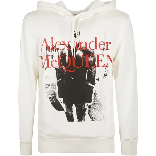 Hoodies, male, , Size: M Printed Hooded Sweatshirt - alexander mcqueen - Modalova