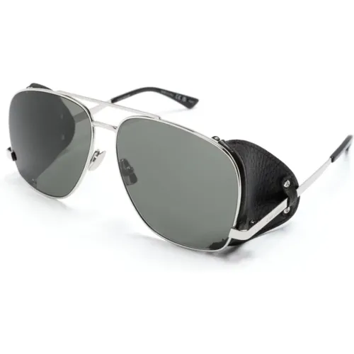 SL 653 Leon Leather Spoiler 001 Sunglasses - Saint Laurent - Modalova