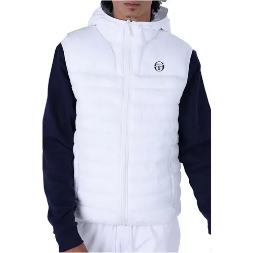 Ärmellose Daunenweste mit Kapuze - Weiß - Sergio Tacchini - Modalova