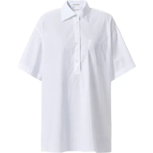 Oversize Short-Sleeve Polo Shirt , Damen, Größe: L - Massimo Alba - Modalova