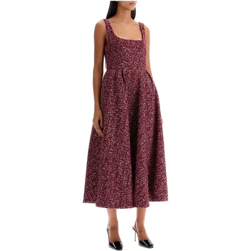 Tweed Pailletten Flare Midi Kleid - Alessandra Rich - Modalova