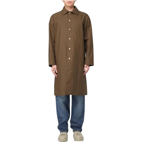 Single-Breasted Coats, male, , Size: M Military Cotton Coat - A.p.c. - Modalova