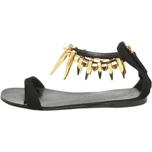 Pre-owned Sandals, female, , Size: 7 1/2 US Pre-owned Suede sandals - Giuseppe Zanotti Pre-owned - Modalova