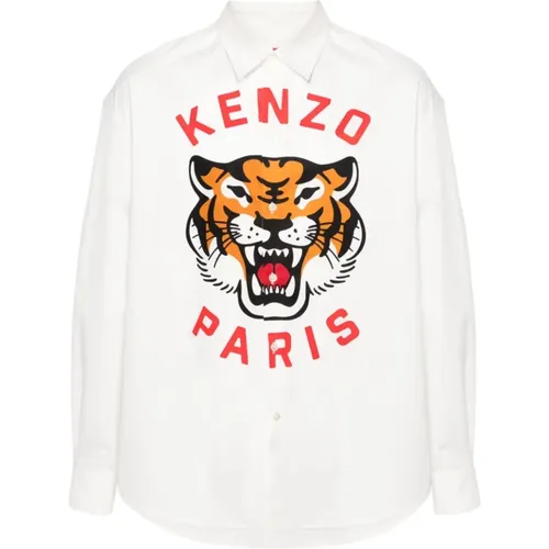 Weißes Hemd mit Tiger-Motiv,Shirts - Kenzo - Modalova