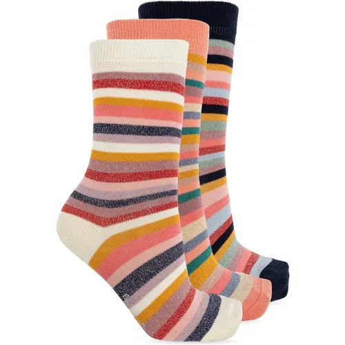 Socks, female, , Size: ONE SIZE Three-pack of cotton socks with Lurex thread - Paul Smith - Modalova