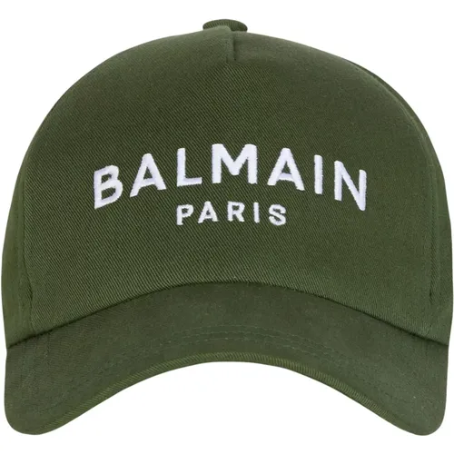 Cotton cap with Paris embroidery , male, Sizes: ONE SIZE - Balmain - Modalova