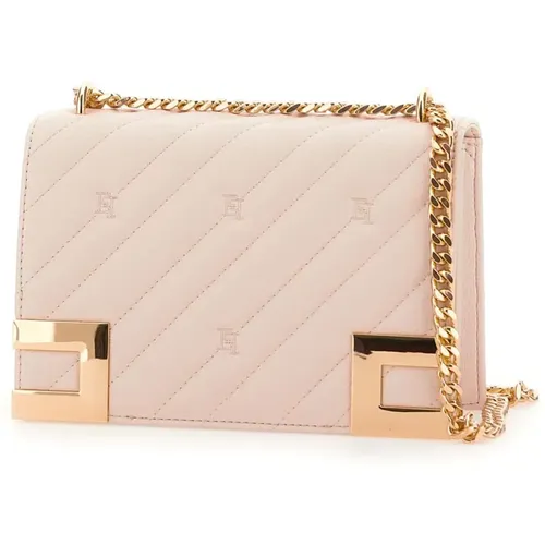 Latex-Coloured Shoulder Bag with Matelassé Workmanship , female, Sizes: ONE SIZE - Elisabetta Franchi - Modalova