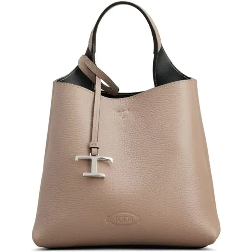 Grained Leather Shoulder Bag , female, Sizes: ONE SIZE - TOD'S - Modalova