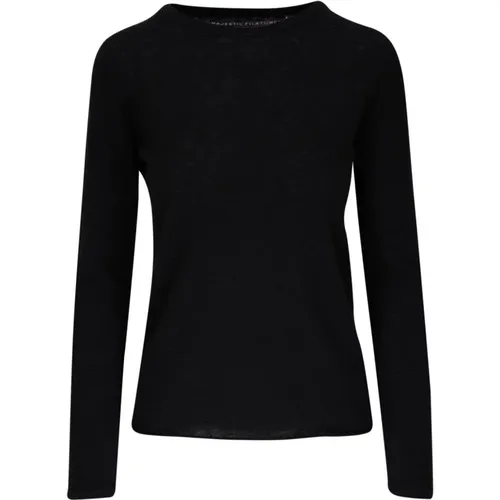 Intense Cashmere Knit Sweater , female, Sizes: L - majestic filatures - Modalova